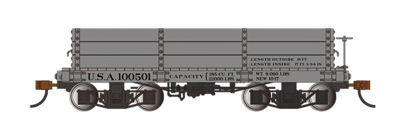 18' Wood Low-Side Gondola 2-Pack - Spectrum(R) -- U.S.A. #100501, 100705 (gray)