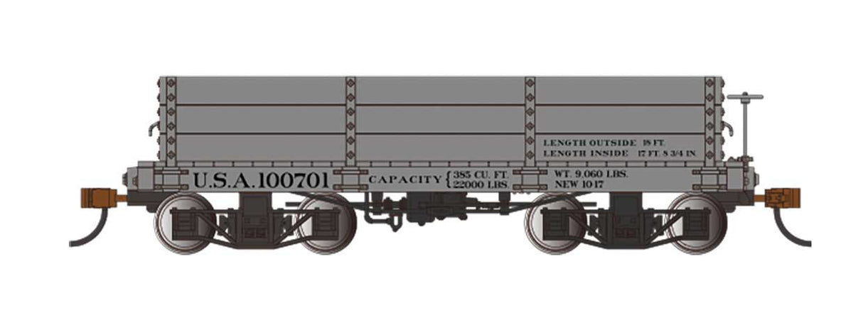 18' Wood Low-Side Gondola 2-Pack - Spectrum(R) -- U.S.A. #100701, 101222 (gray)