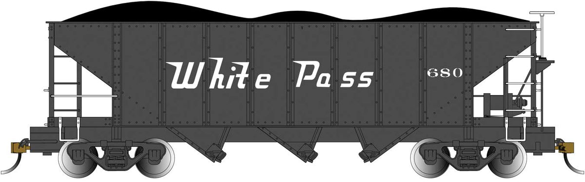 3-Bay Hopper with Removable Load - Ready to Run -- White Pass & Yukon #670 (black)