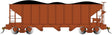 3-Bay Hopper with Removable Load - Ready to Run -- Painted, Unlettered (oxide)