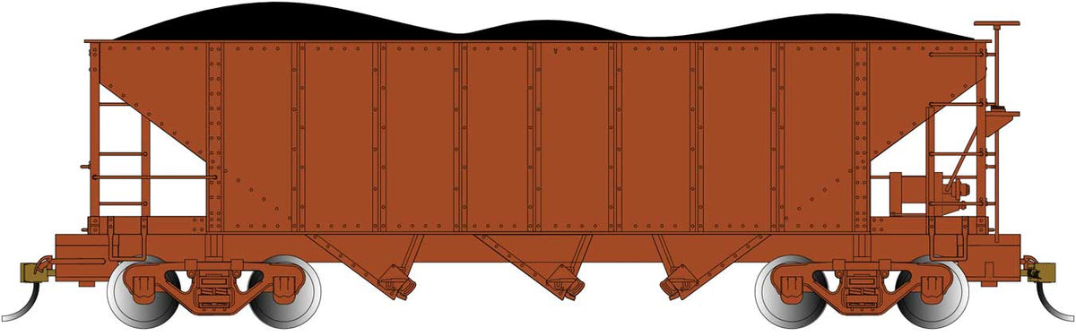 3-Bay Hopper with Removable Load - Ready to Run -- Painted, Unlettered (oxide)