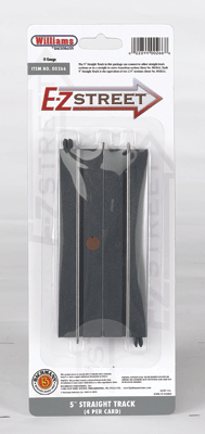 E-Z Street Track for Operating Vehicles & Trolleys -- 5"  12.7cm Straight pkg(4)-1