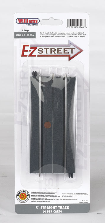 E-Z Street Track for Operating Vehicles & Trolleys -- 5"  12.7cm Straight pkg(4)-2