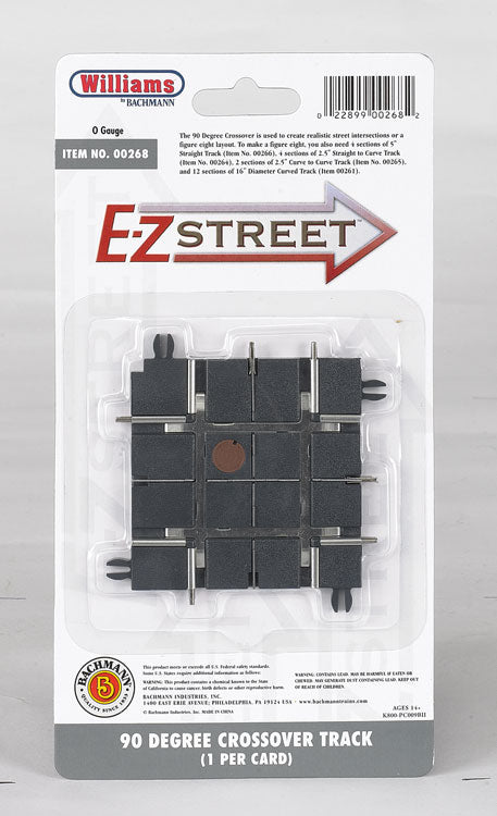 E-Z Street Track for Operating Vehicles & Trolleys -- 90-Degree Crossing pkg(4)-2