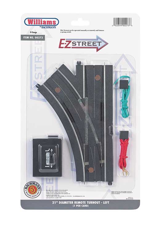 Track for Operating Vehicles & Trolleys - E-Z Street(R) -- 21" Diameter Remote Turnout Left Hand