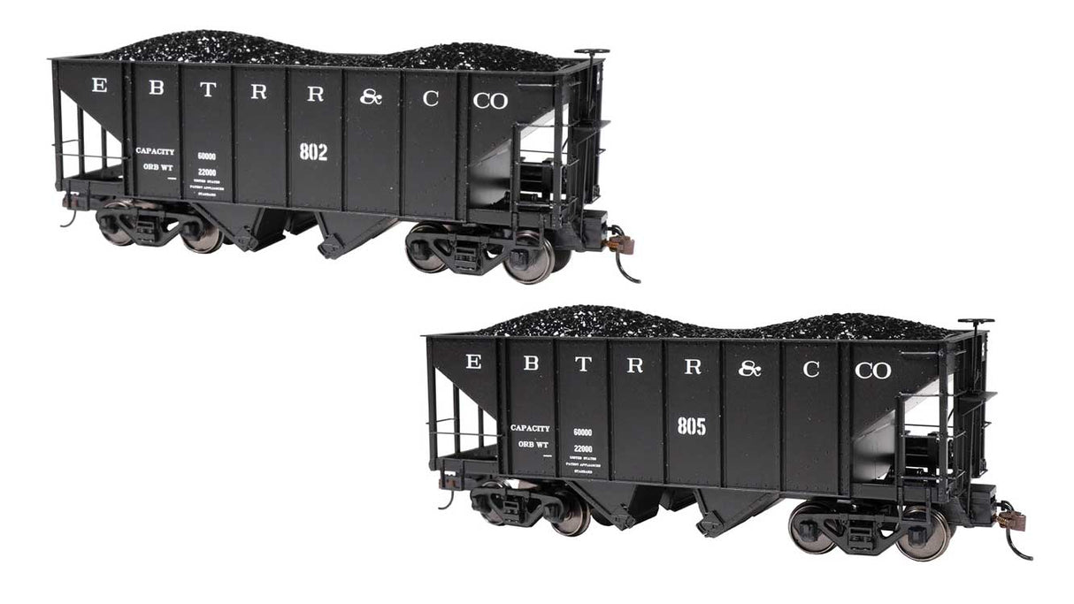 2-Bay Steel Hopper 2-Pack - Ready to Run - Spectrum(R) -- East Broad Top #802, 805 (black)-1