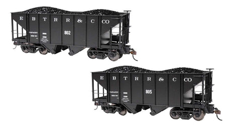 2-Bay Steel Hopper 2-Pack - Ready to Run - Spectrum(R) -- East Broad Top #802, 805 (black)-1