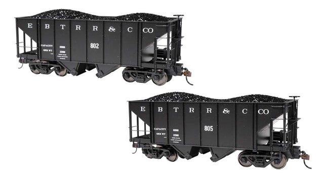 2-Bay Steel Hopper 2-Pack - Ready to Run - Spectrum(R) -- East Broad Top #802, 805 (black)-1