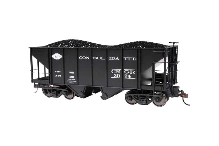 2-Bay Steel Hopper 2-Pack - Ready to Run - Spectrum(R) -- Consolidated Narrow Gauge RR #3008, 3074-2