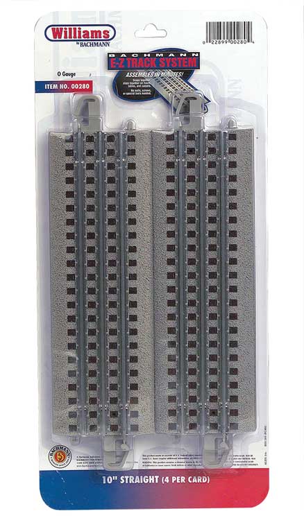 10" Straight 3-Rail E-Z Track(R) - Williams(TM) -- pkg(4)-2