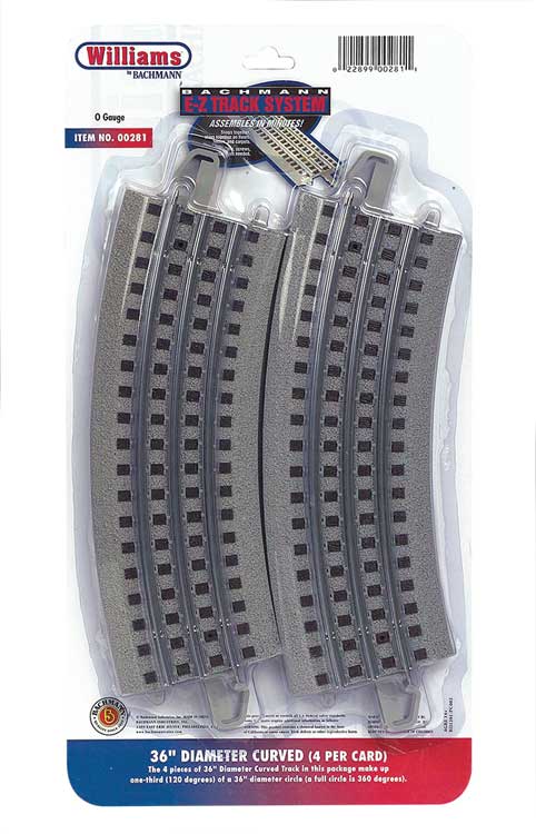 36" Diameter Curve 3-Rail E-Z Track(R) - Williams(TM) -- pkg(4)-2
