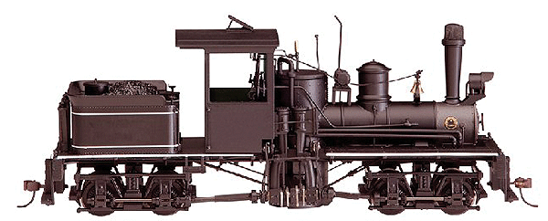T-Boiler Two-Truck Shay w/Sound & DCC - Spectrum(R) -- Painted, Unlettered w/Steel Cab (black w/white pinstripes)