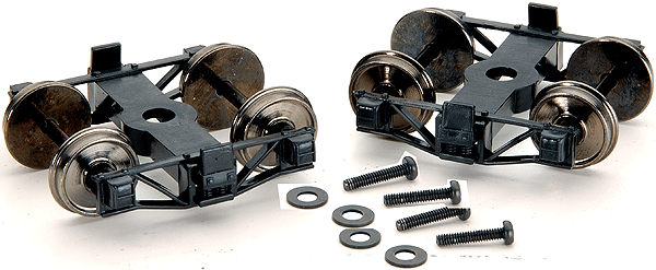 Spectrum(R) On30 Trucks w/Wheel Sets -- Freight - Arch Bar - 4'1" Wheelbase (Matches Log Cars)  1 Pair-1