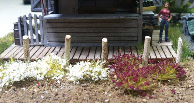 Grass Tufts - SceneScapes(R) -- White, Burgundy 1/4"  .6cm Tall Fibers pkg(100)
