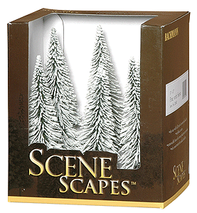 Snow-Covered Winter Pine Trees - SceneScapes(TM) -- 5 to 6"  12.7 to 15.2cm pkg(6)