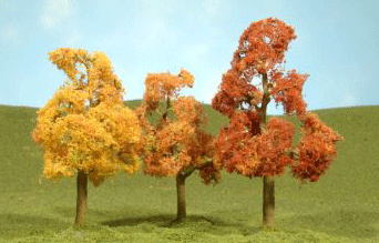 SceneScapes(TM) Layout-Ready Trees -- Autumn Sycamore Trees 3-4" pkg(3)
