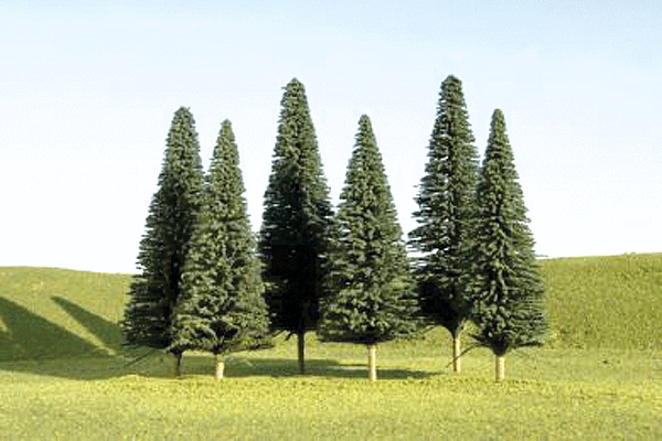 SceneScapes(TM) Layout-Ready Trees -- Pine Trees - 3 to 4"  7.6 to 10.2cm pkg(9)