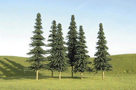 Spruce Trees - SceneScapes(TM) -- 5 to 6"  12.7 to 15.2cm Tall pkg(24)