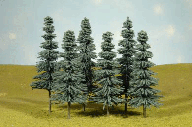 Blue Spruce Trees - SceneScapes(TM) -- 8 - 10"  20.3 - 25.4cm Tall pkg(3)