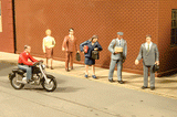 SceneScapes(TM) Figures -- City People with Motorcycle pkg(7)-1