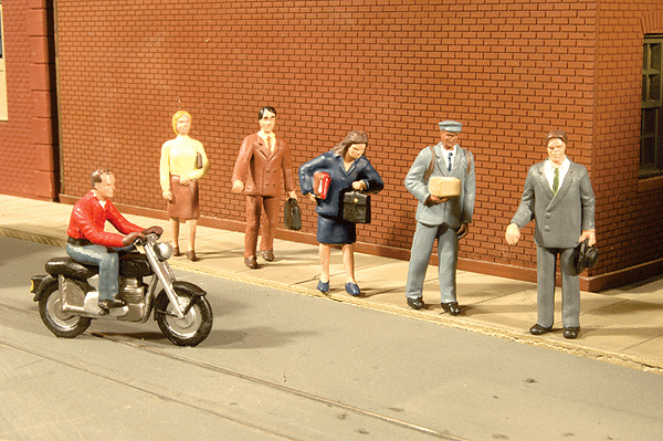 SceneScapes(TM) Figures -- City People with Motorcycle pkg(7)-1