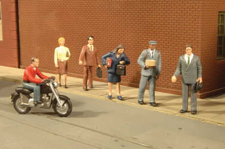 SceneScapes(TM) Figures -- City People with Motorcycle pkg(7)-2