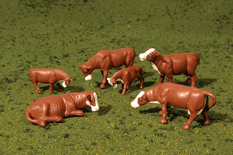 SceneScapes(TM) Figures -- Cows (brown, white) pkg(6)-1