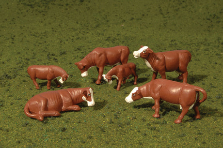 SceneScapes(TM) Figures -- Cows (brown, white) pkg(6)-2