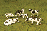 SceneScapes(TM) Figures -- Cows (black, white) pkg(6)-1