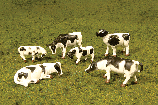 SceneScapes(TM) Figures -- Cows (black, white) pkg(6)-1