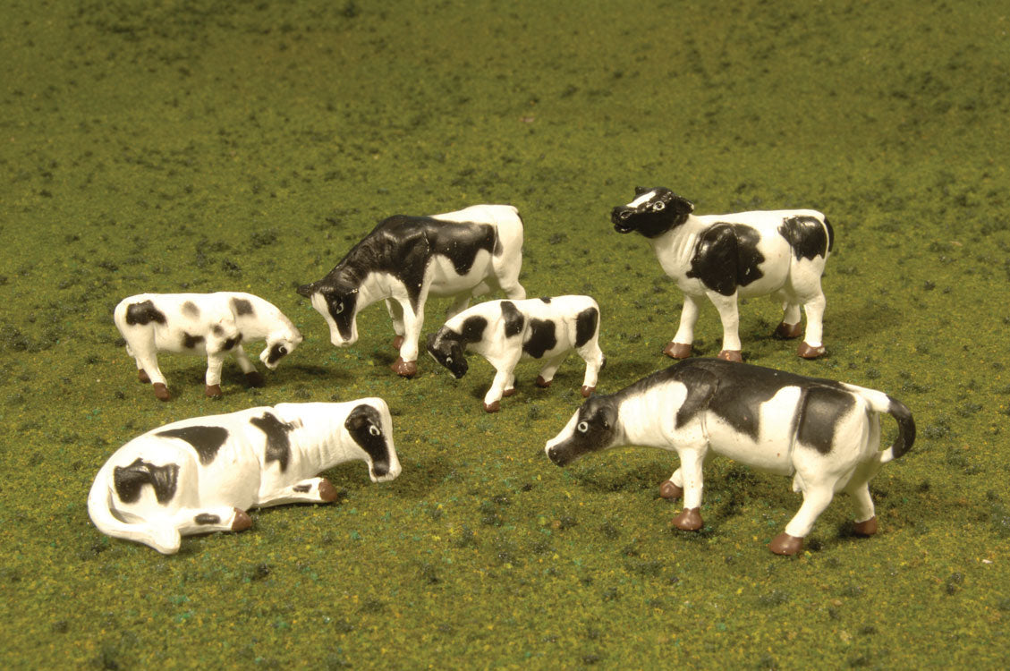 SceneScapes(TM) Figures -- Cows (black, white) pkg(6)-2