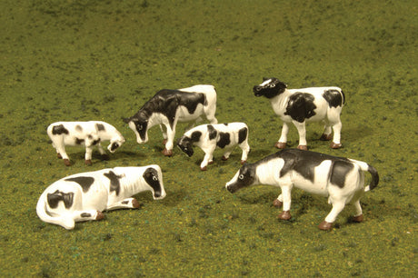 SceneScapes(TM) Figures -- Cows (black, white) pkg(6)-2