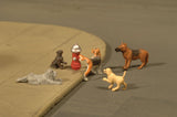 SceneScapes(TM) Figures -- Dogs with Fire Hydrant pkg(6)-2