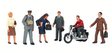 City People w/Motorcycle - SceneScapes(TM) -- pkg(7)