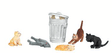 Cats w/Garbage Can - SceneScapes(TM) -- pkg(6)