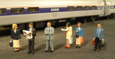 Standing Platform Passengers - SceneScapes(TM) -- pkg(6)