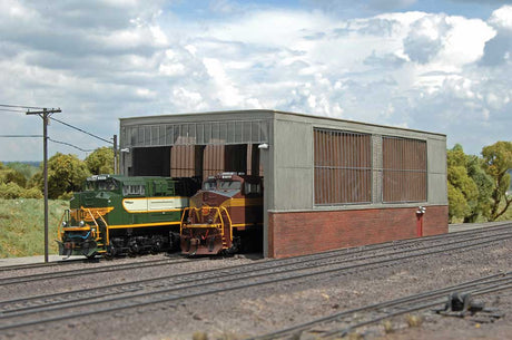 Double-Stall Engine House (Shed) - Scene Scapes(R) -- 13 x 6 x 4-1/4"  33 x 15.2 x 10.8cm