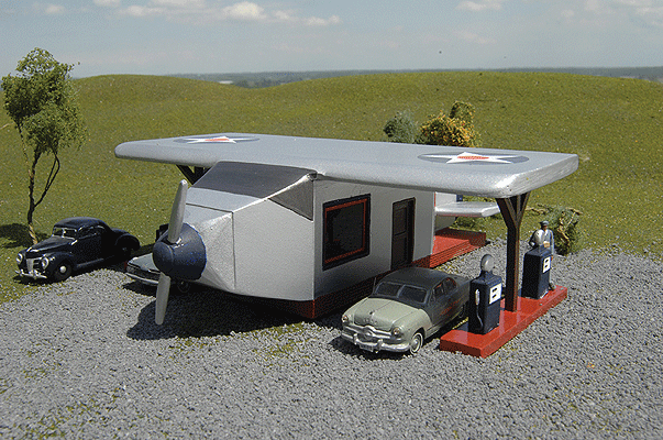 Airplane Gas Station -- Assembled - 6-1/8 x 6-3/4 x 2"  15.6 x 17.2 x 5.1cm-1