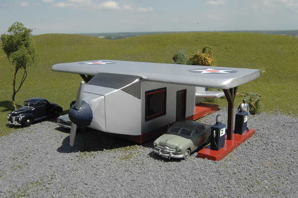 Airplane Gas Station -- Assembled - 6-1/8 x 6-3/4 x 2"  15.6 x 17.2 x 5.1cm-2