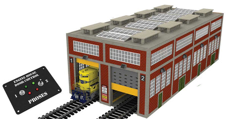 2-Stall Modern Enginehouse with Motorized Doors