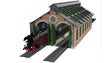 Two_Stall Steam-Era Brick Engine House -- Kit - Painted