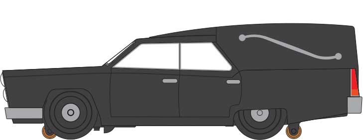 Station Wagon Hearse - 3-Rail - Williams E-Z Street(R) -- Black