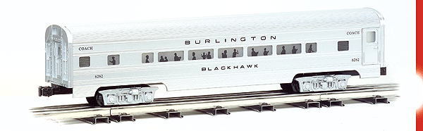 Williams(TM) by Bachmann, Aluminum Streamliner 4-Car Passenger Set (60') -- Chicago, Burlington & Quincy (Baggage, Pullman, Vista-Dome & Observation Car-1