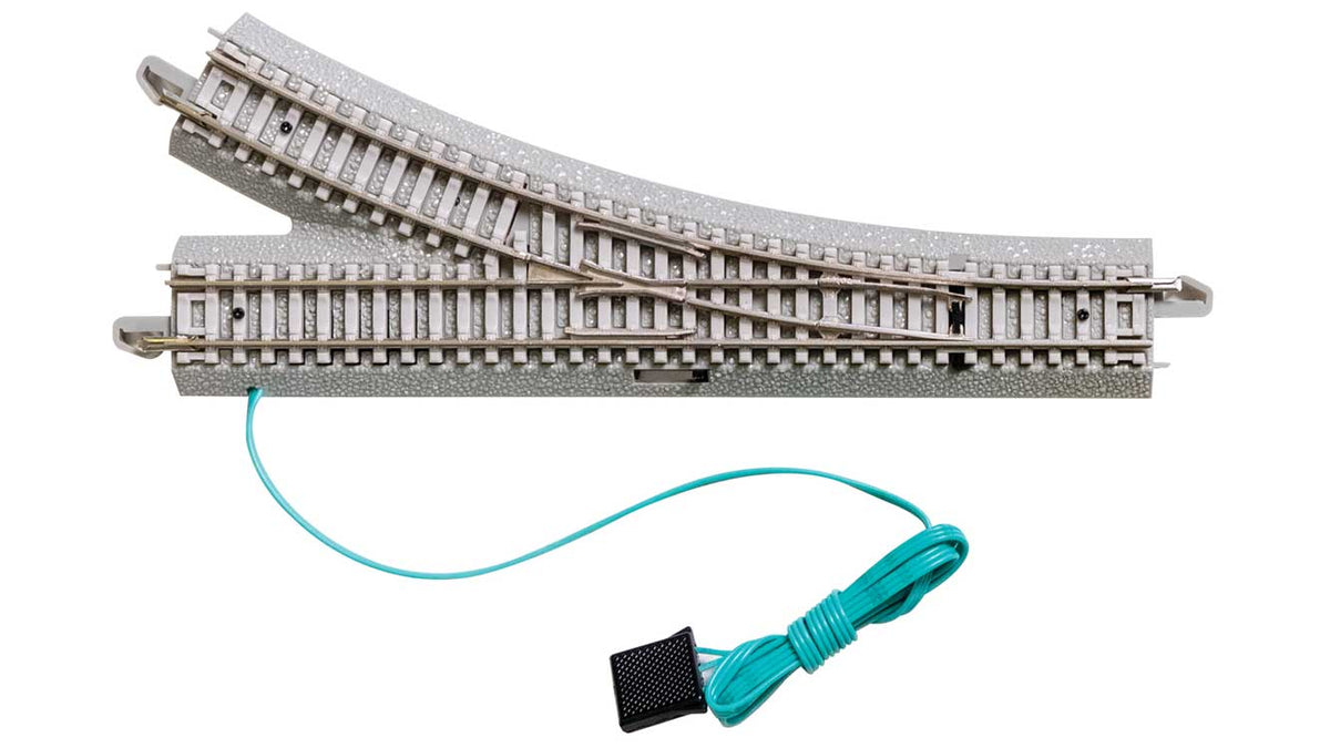 Remote Turnout w/Nickel Silver Rail & Concrete Ties - E-Z Track(R) -- Right Hand