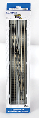 Decoder-Equipped Nickel-Silver Turnout - E-Z Track(R) -- Single-Crossover #6 Left Hand