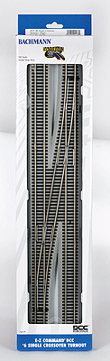 Decoder-Equipped Nickel-Silver Turnout - E-Z Track(R) -- Single-Crossover #6 Right Hand
