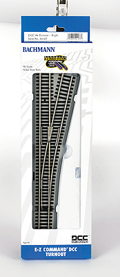 Decoder-Equipped Nickel Silver E-Z Track(R) Turnouts -- #4 Right Hand