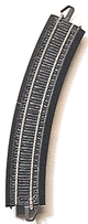 Curved Track w/Steel Rail & Black Roadbed - E-Z Track(R) -- 18" Radius pkg(4)-1