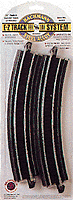 Curved Track w/Steel Rail & Black Roadbed - E-Z Track(R) -- 22" Radius pkg(4)