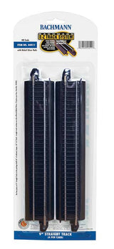 Straight Track w/Steel Rail & Black Roadbed - E-Z Track(R) -- 9"  22.9cm pkg(4)-2